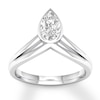 Thumbnail Image 0 of Diamond Solitaire Ring 1/2-carat Pear-shaped 14K White Gold