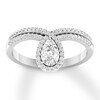 Thumbnail Image 0 of Diamond Engagement Ring 5/8 ct tw Pear-shaped/Round 14K White Gold