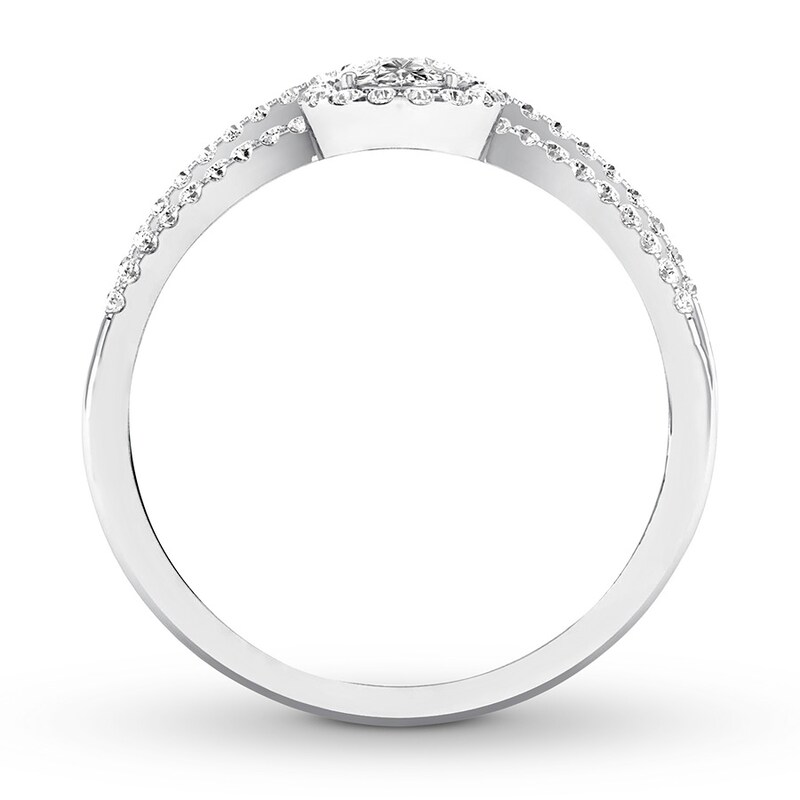 Diamond Engagement Ring 5/8 ct tw Pear-shaped/Round 14K White Gold
