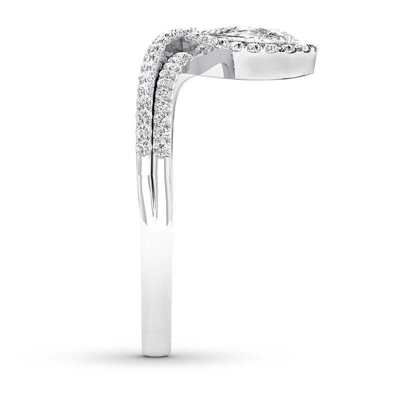 Diamond Engagement Ring 5/8 ct tw Pear-shaped/Round 14K White Gold
