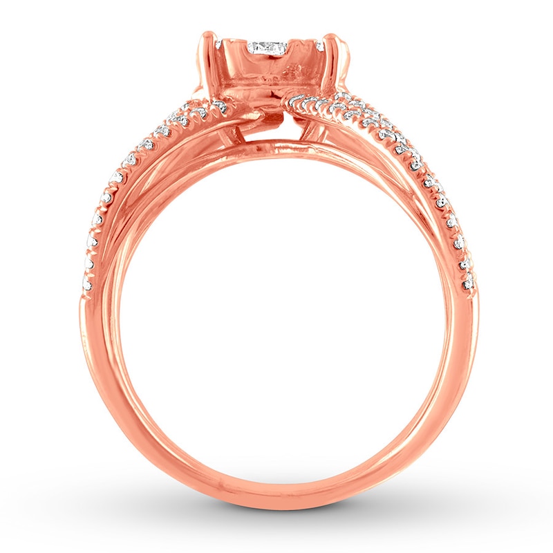 Diamond Engagement Ring 1-1/4 ct tw Round-cut 14K Rose Gold