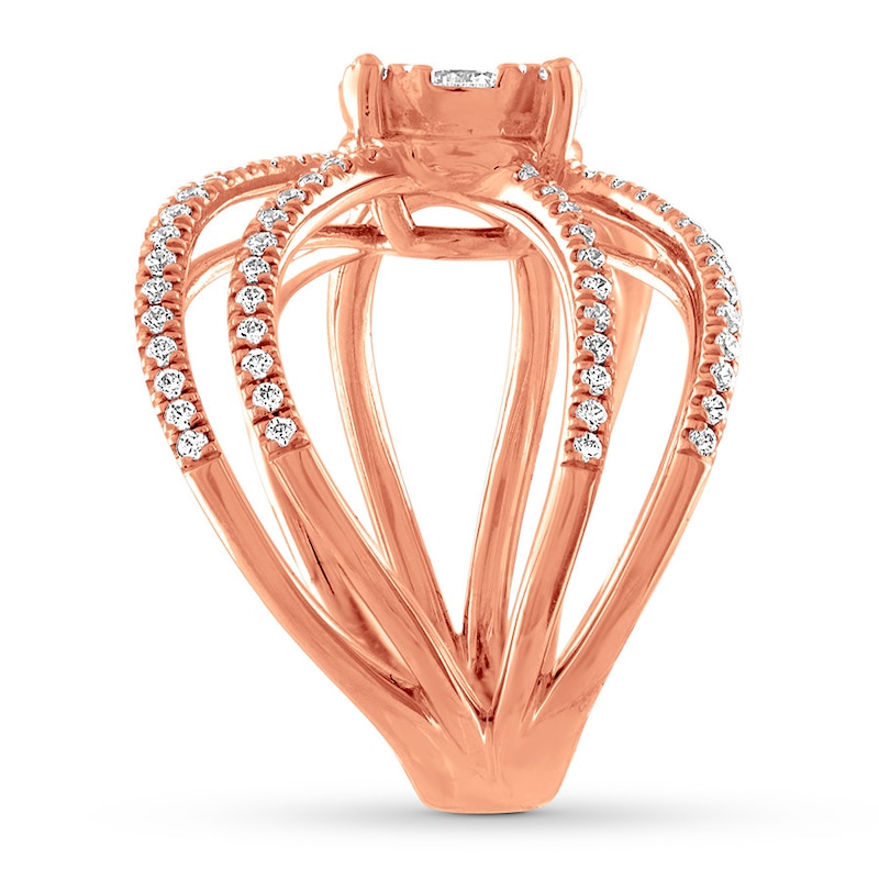 Diamond Engagement Ring 1-1/4 ct tw Round-cut 14K Rose Gold