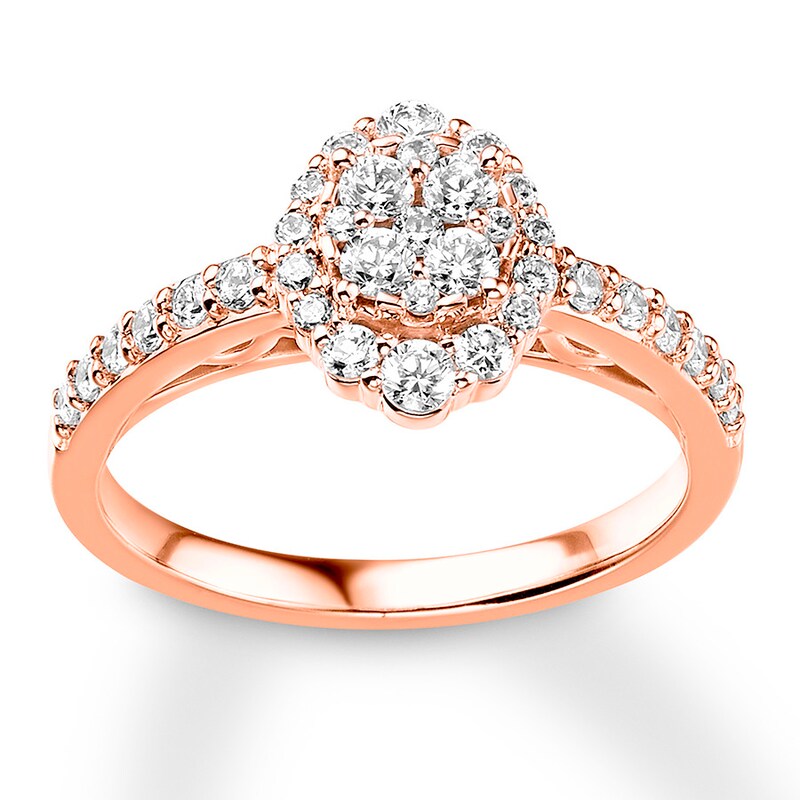 Diamond Engagement Ring 3/4 ct tw Round-cut 14K Rose Gold