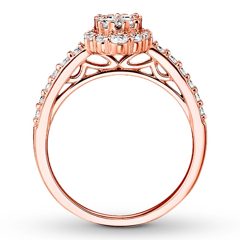 Diamond Engagement Ring 3/4 ct tw Round-cut 14K Rose Gold