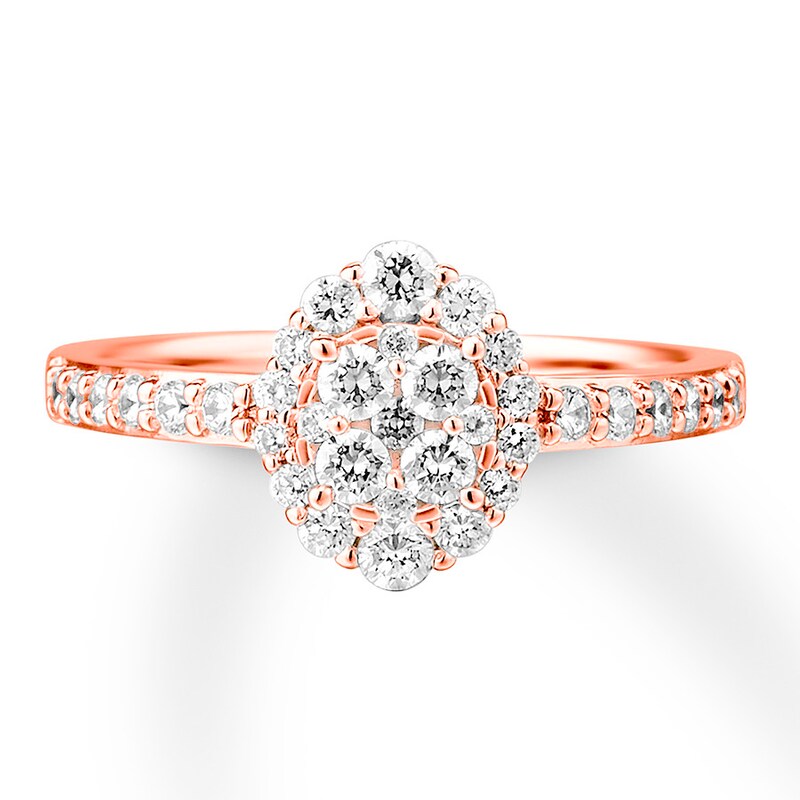 Diamond Engagement Ring 3/4 ct tw Round-cut 14K Rose Gold