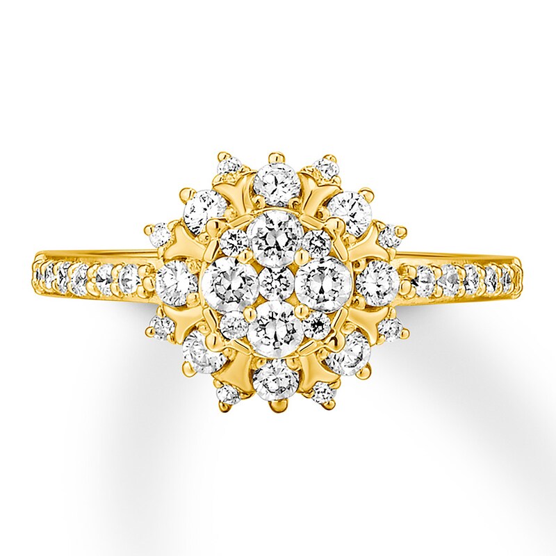 Diamond Engagement Ring 3/4 ct tw Round-cut 14K Yellow Gold