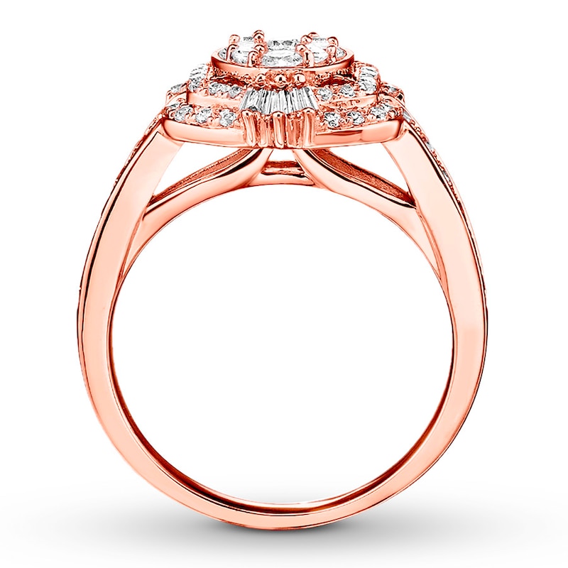 Main Image 2 of Diamond Engagement Ring 1 ct tw Round-cut 14K Rose Gold