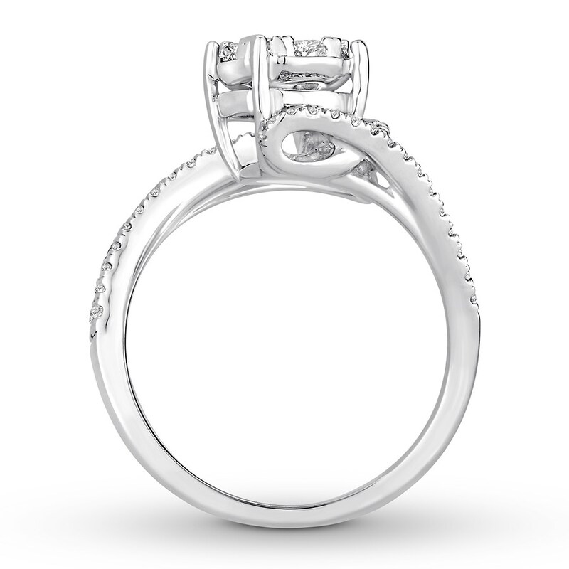 Diamond Engagement Ring 3/4 ct tw Round-cut 14K White Gold