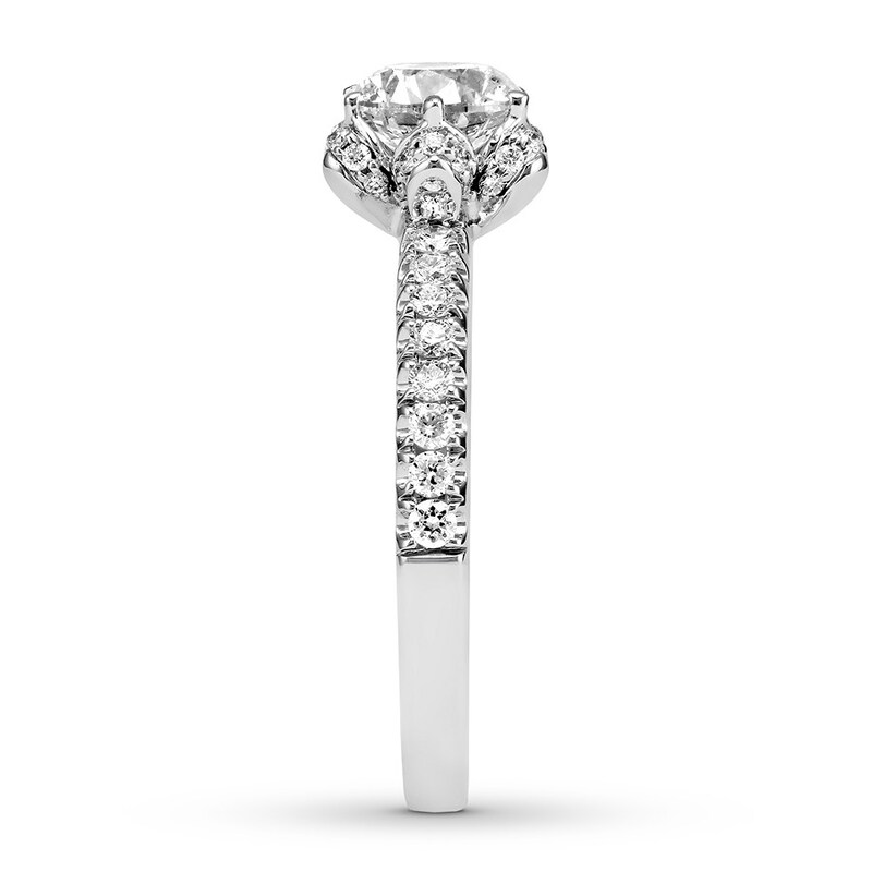 Diamond Engagement Ring 1-1/4 ct tw Round-cut 14K White Gold