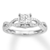 Thumbnail Image 0 of Diamond Engagement Ring 1 ct tw Princess-cut 14K White Gold
