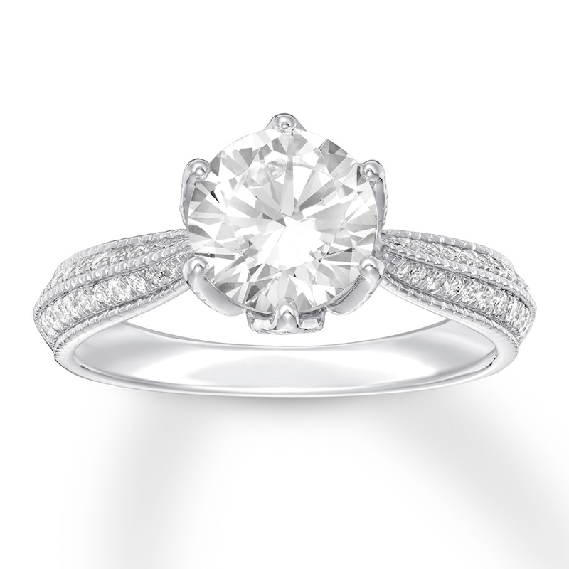 Diamond Engagement Ring 2-1/4 ct tw Round-cut 14K White Gold