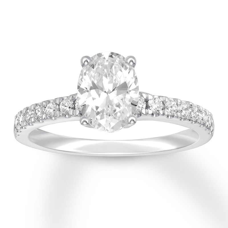 Diamond Engagement Ring 1-1/4 ct tw Oval/Round 14K White Gold