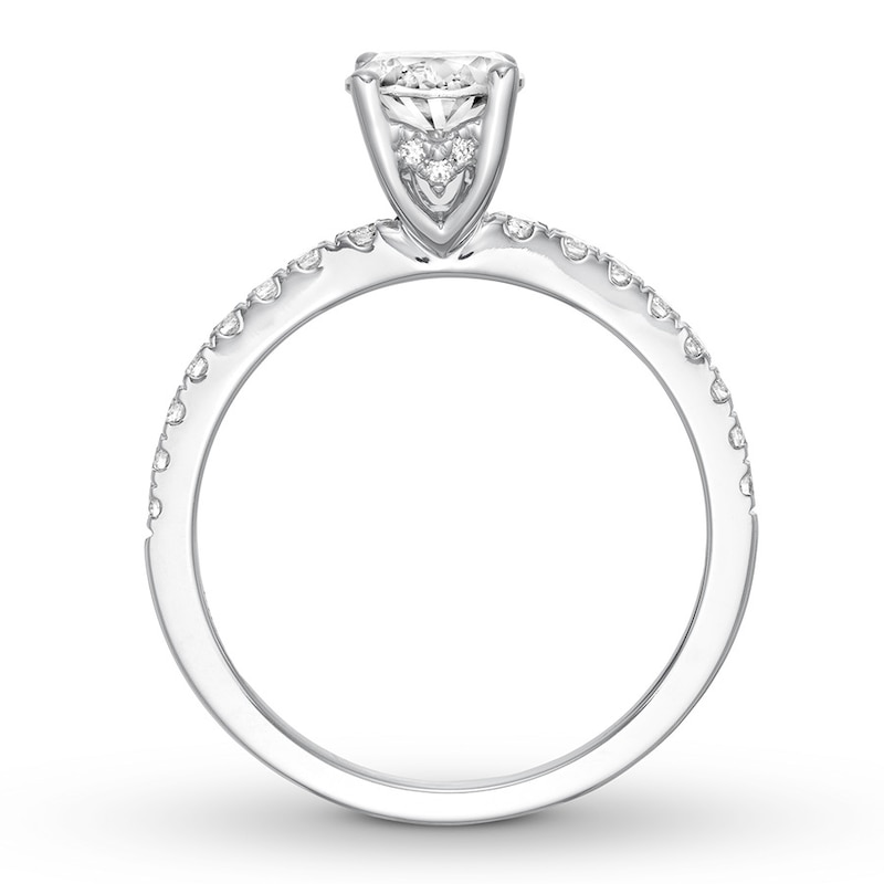 Diamond Engagement Ring 1-1/4 ct tw Oval/Round 14K White Gold