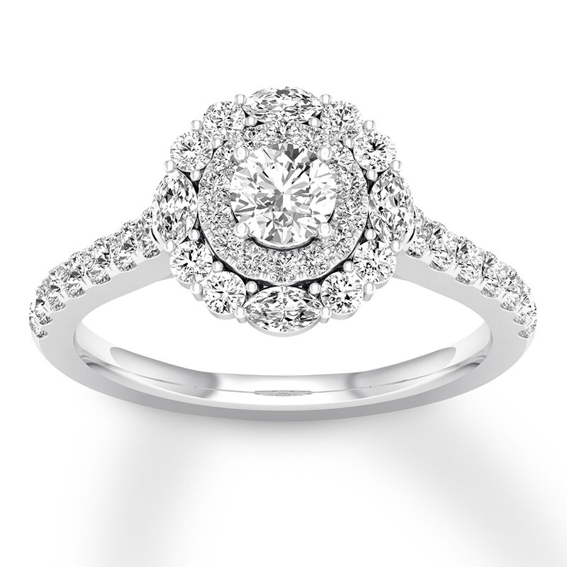 Diamond Engagement Ring 1-1/4 ct tw Round-cut 14K White Gold