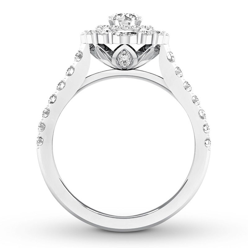 Diamond Engagement Ring 1-1/4 ct tw Round-cut 14K White Gold