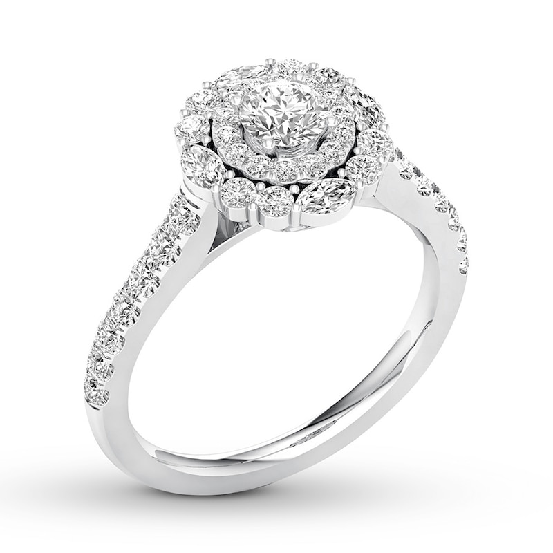 Diamond Engagement Ring 1-1/4 ct tw Round-cut 14K White Gold