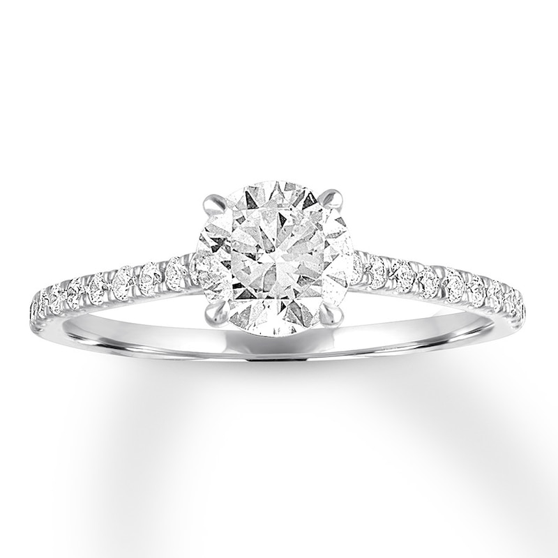 Diamond Engagement Ring 1/2 ct tw Round-cut 14K White Gold with 360