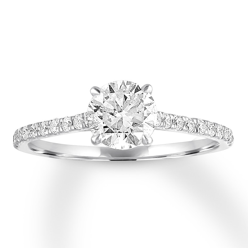 Diamond Engagement Ring 1/2 ct tw Round-cut 14K White Gold