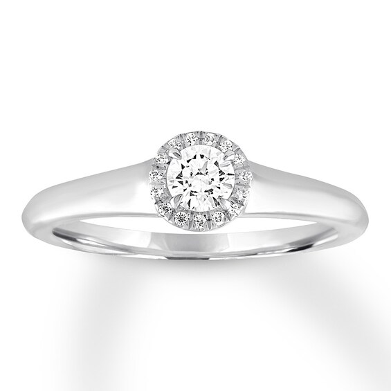 pix How Big Is 1/4 Carat Diamond diamond engagement ring 1 4 ct tw round cut 14k white gold