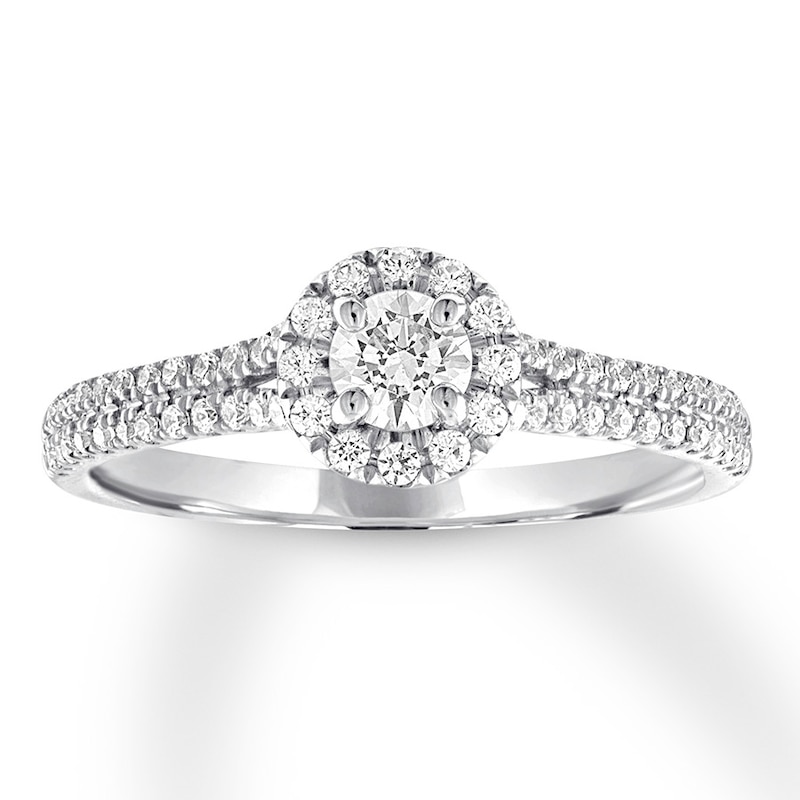Main Image 1 of Diamond Engagement Ring 5/8 ct tw Round-cut 14K White Gold