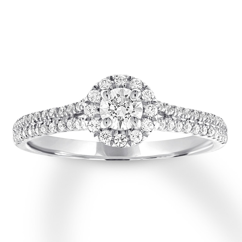 Diamond Engagement Ring 5/8 ct tw Round-cut 14K White Gold