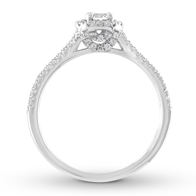 Main Image 2 of Diamond Engagement Ring 5/8 ct tw Round-cut 14K White Gold