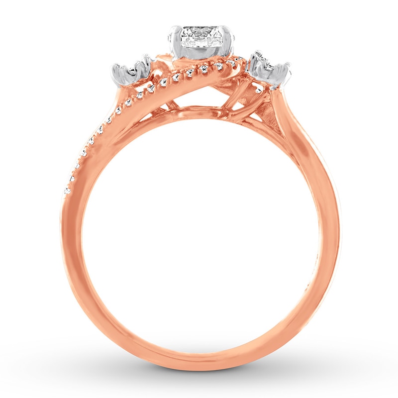 Diamond Engagement Ring 3/4 ct tw Round-cut 14K Rose Gold