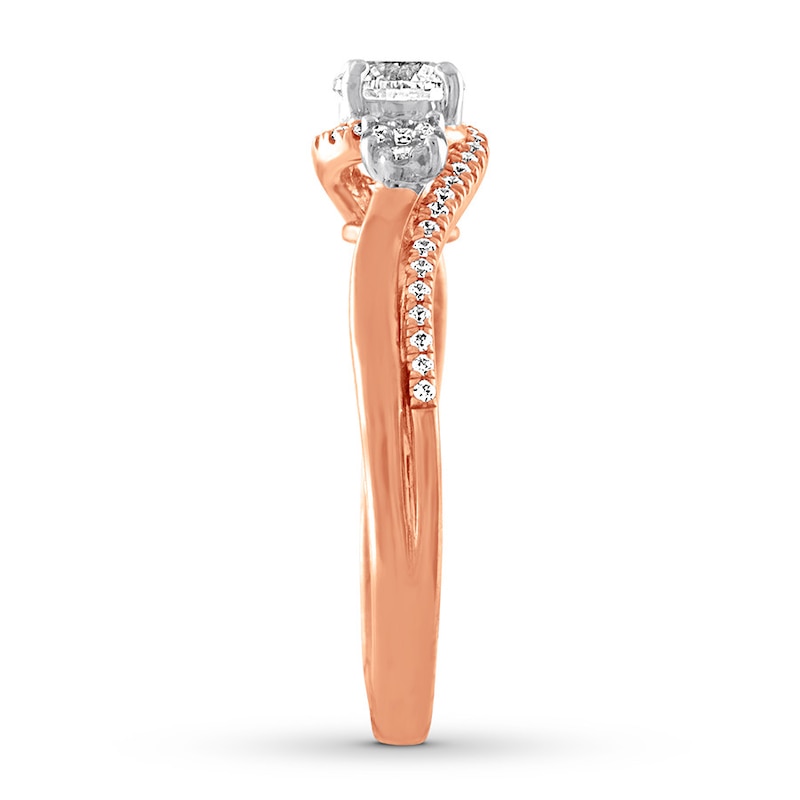 Diamond Engagement Ring 3/4 ct tw Round-cut 14K Rose Gold