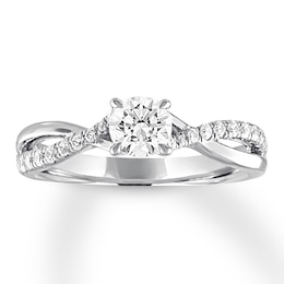 Diamond Engagement Ring 5/8 ct tw Round-cut 14K White Gold