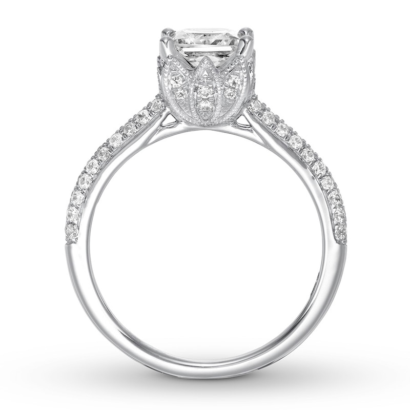 Main Image 2 of Princess-cut Diamond Engagement Ring 1-1/4 ct tw 14K White Gold