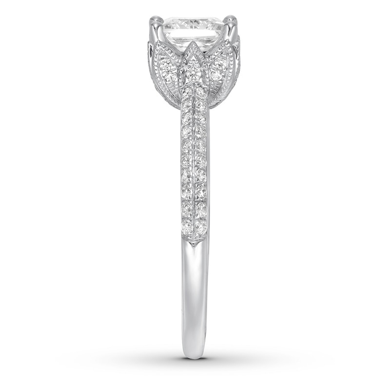 Main Image 3 of Princess-cut Diamond Engagement Ring 1-1/4 ct tw 14K White Gold