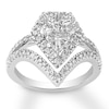 Thumbnail Image 0 of Diamond Engagement Ring 1 ct tw Round/Baguette 14K White Gold