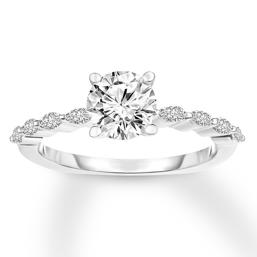 Main Image 1 of Diamond Engagement Ring 5/8 ct tw Round-cut 14K White Gold