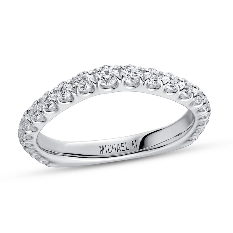 Michael M Wedding Band 3/4 ct tw Diamonds 18K White Gold