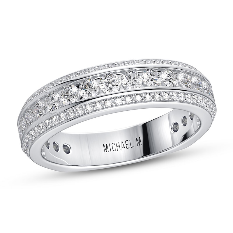 Michael M Wedding Band 7/8 ct tw Diamonds 18K White Gold