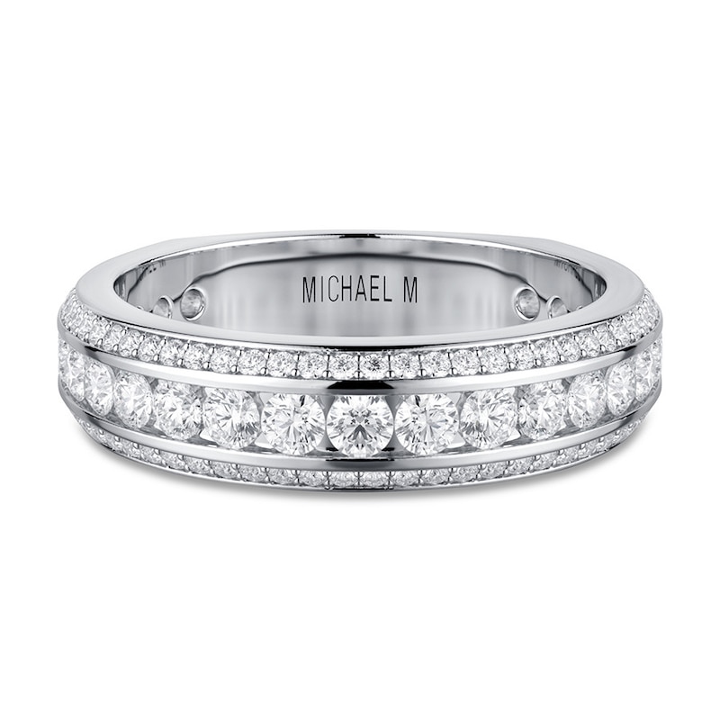 Michael M Wedding Band 7/8 ct tw Diamonds 18K White Gold