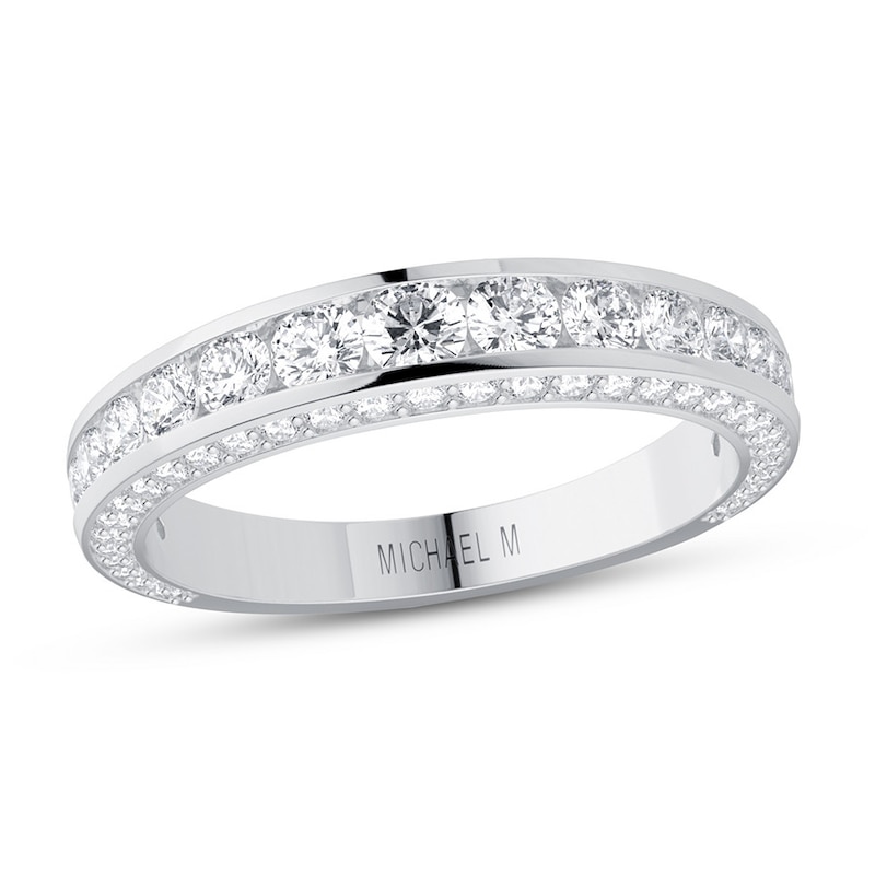 Michael M Wedding Band 3/4 ct tw diamonds 18K White Gold