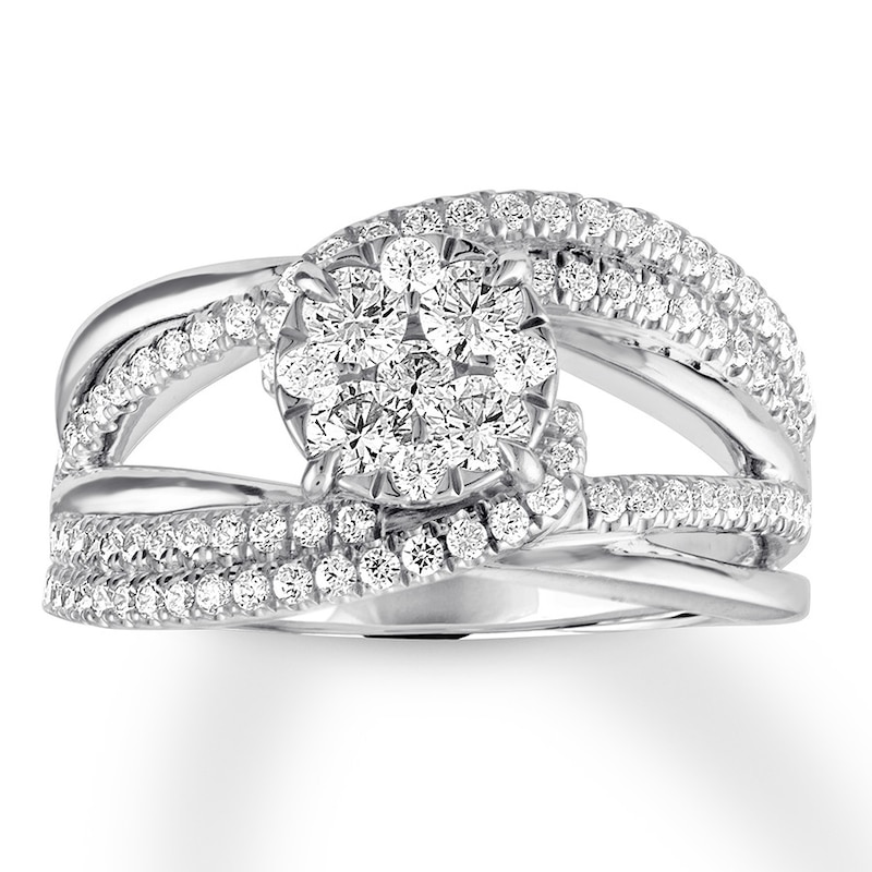 Diamond Engagement Ring 1 ct tw Round-cut 14K White Gold