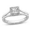 Thumbnail Image 1 of Diamond Engagement Ring 1/3 ct tw Princess/Round 14K White Gold