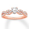 Thumbnail Image 0 of Diamond Engagement Ring 7/8 ct tw Round-cut 14K Rose Gold