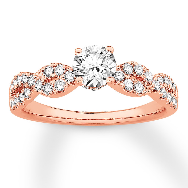 Diamond Engagement Ring 7/8 ct tw Round-cut 14K Rose Gold