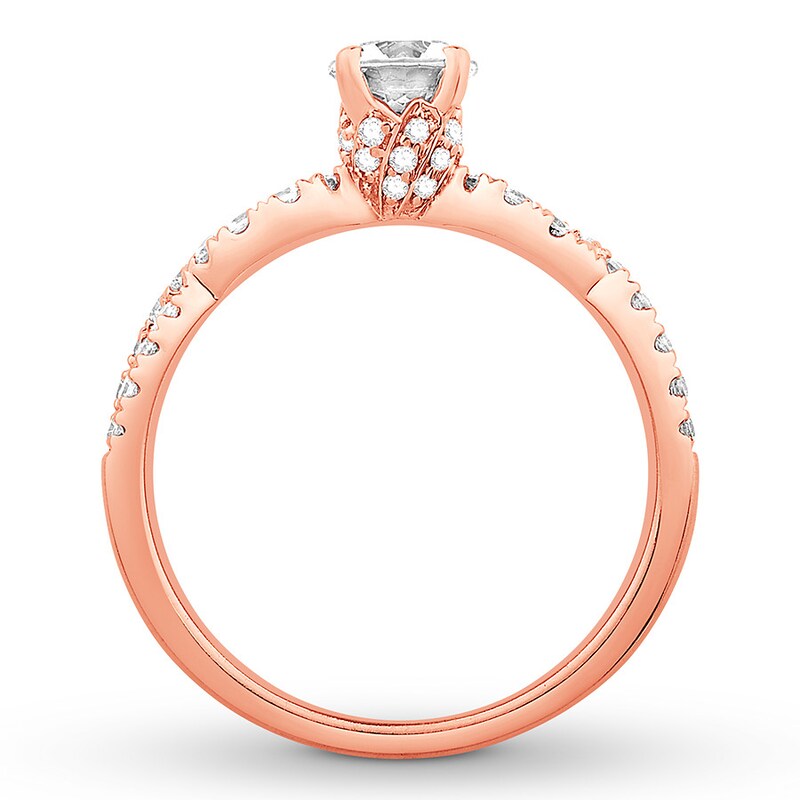 Diamond Engagement Ring 7/8 ct tw Round-cut 14K Rose Gold