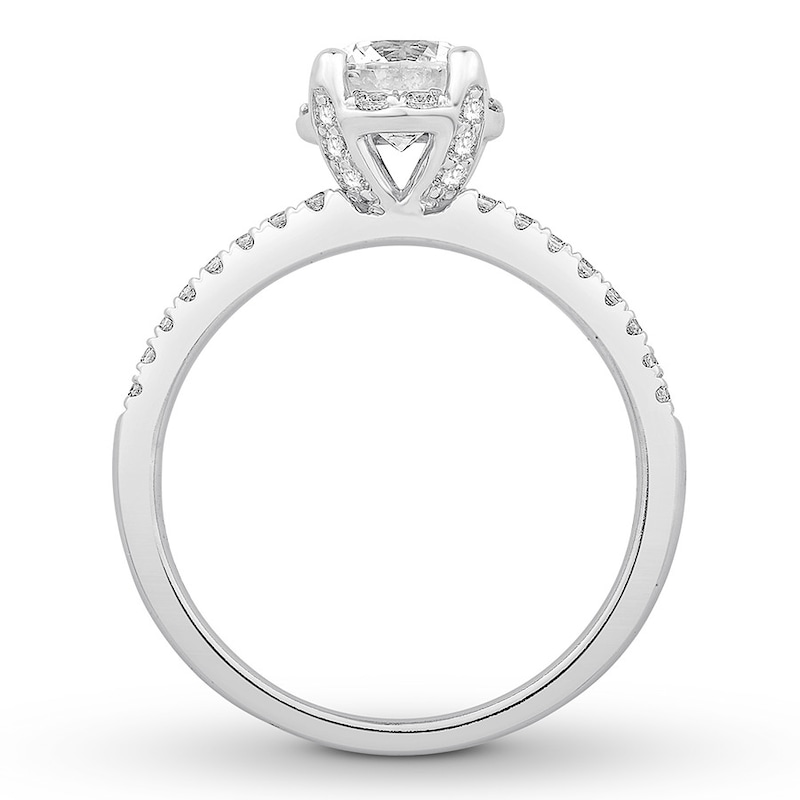 Diamond Engagement Ring 1-3/8 ct tw Round-cut 14K White Gold