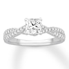 Thumbnail Image 0 of Diamond Engagement Ring 1 ct tw Princess/Round 14K White Gold