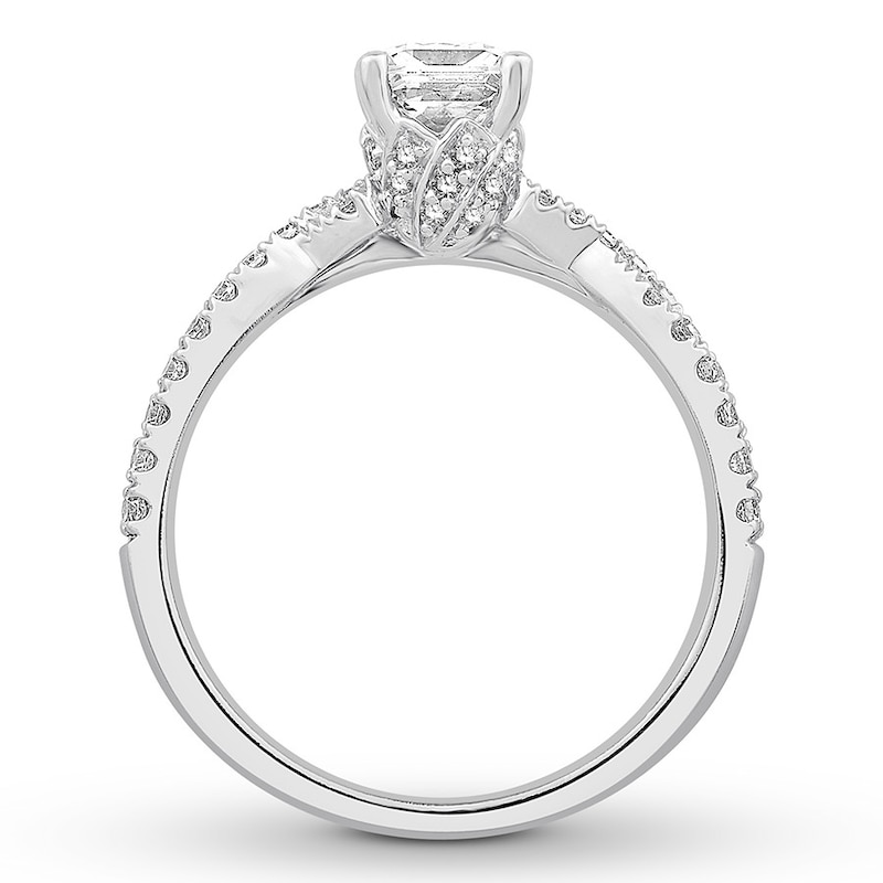 Diamond Engagement Ring 1 ct tw Princess/Round 14K White Gold