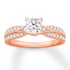 Thumbnail Image 0 of Diamond Engagement Ring 1 ct tw Princess/Round 14K Rose Gold