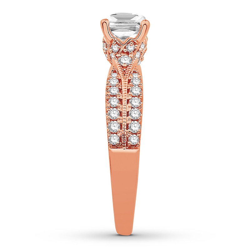 Diamond Engagement Ring 1 ct tw Princess/Round 14K Rose Gold