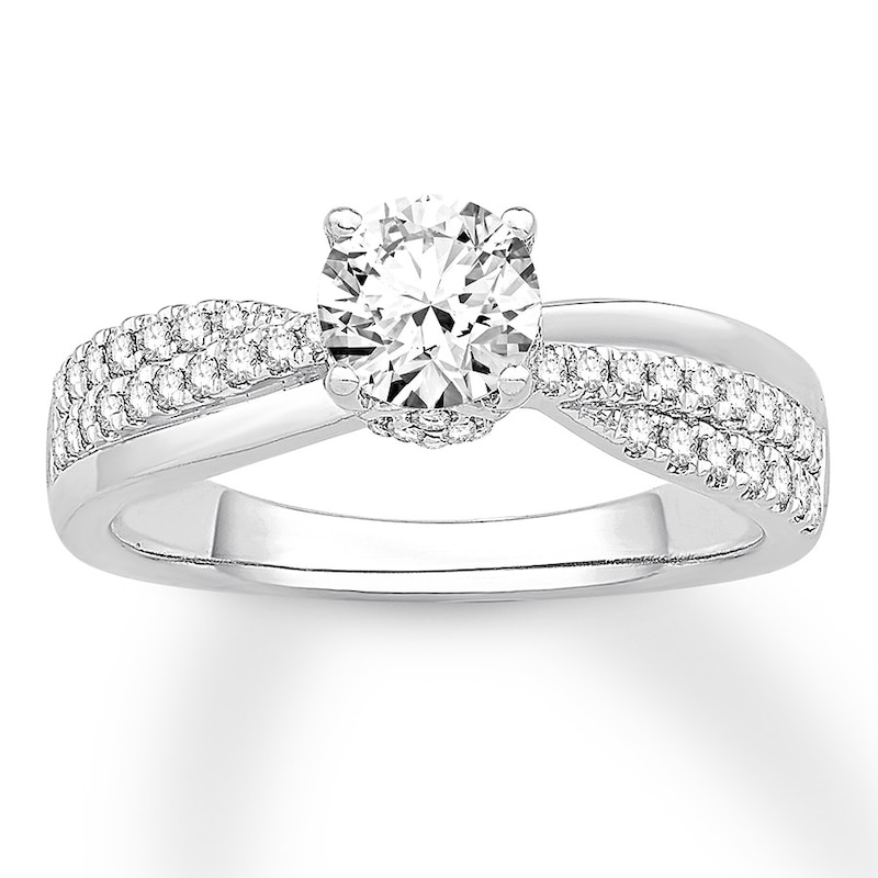 Main Image 1 of Diamond Engagement Ring 1 ct tw Round-cut 14K White Gold