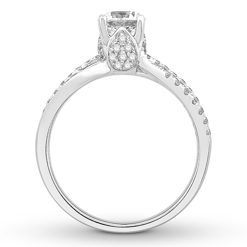Main Image 2 of Diamond Engagement Ring 1 ct tw Round-cut 14K White Gold
