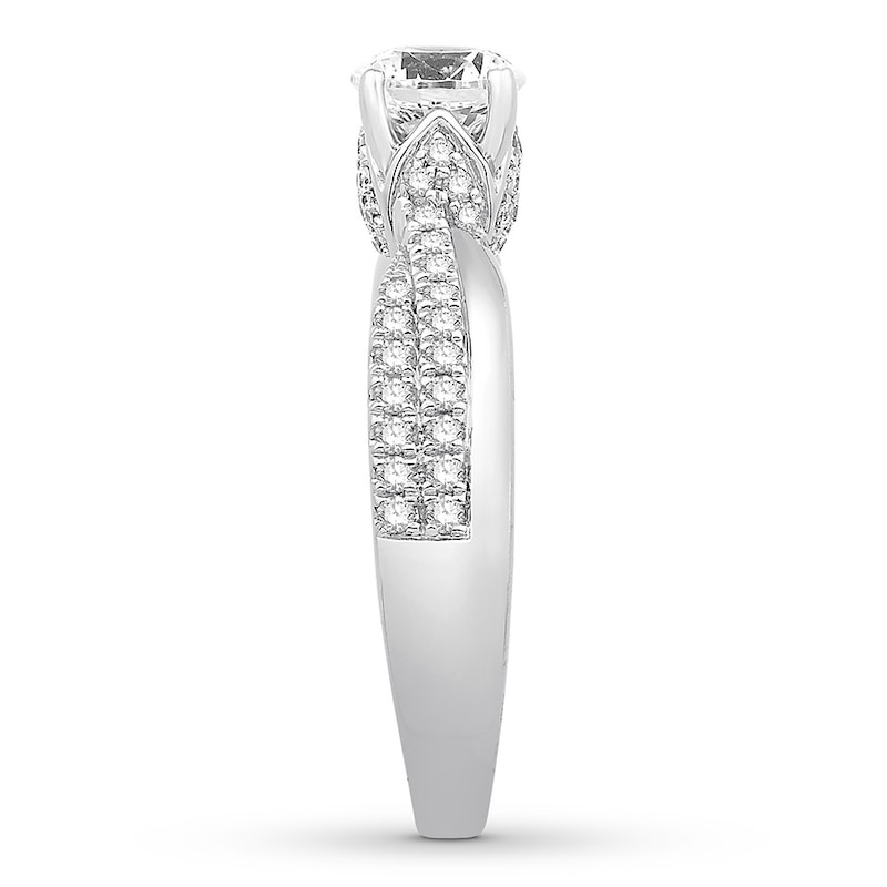 Main Image 3 of Diamond Engagement Ring 1 ct tw Round-cut 14K White Gold